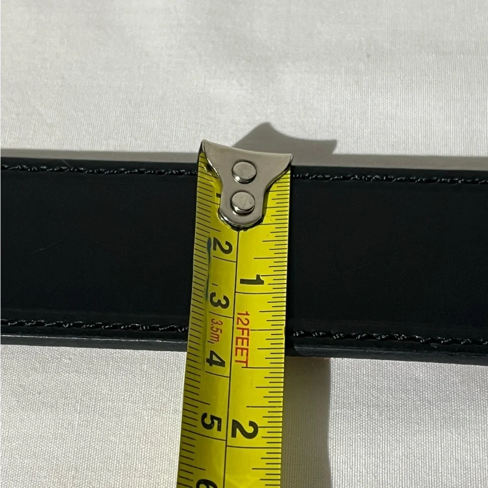 NEW Jos A Bank Leather Belt Men's Black Silver Buckle with Leather Accent